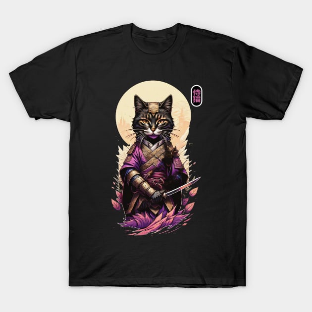 Samurai Cat T-Shirt by DeathAnarchy